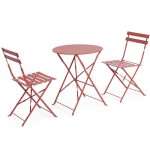 Set 3 Pezzi Bistrot Austin Terracotta 2 Sedie e 1 Tavolo