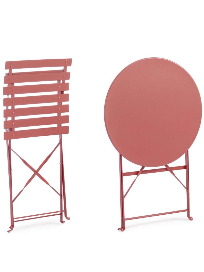 Set 3 Pezzi Bistrot Austin Terracotta 2 Sedie E 1 Tavolo