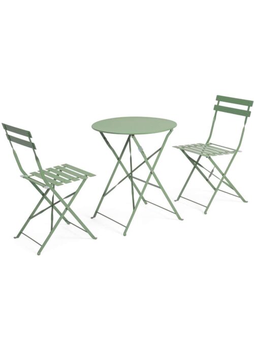 Set 3 Pezzi Bistrot Austin Leaf 2 Sedie e 1 Tavolo