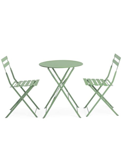 Set 3 Pezzi Bistrot Austin Leaf 2 Sedie e 1 Tavolo
