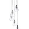 Lampadario Glaring 5 Luci Trasparente Acciaio