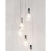 Lampadario Glaring 5 Luci Trasparente Acciaio