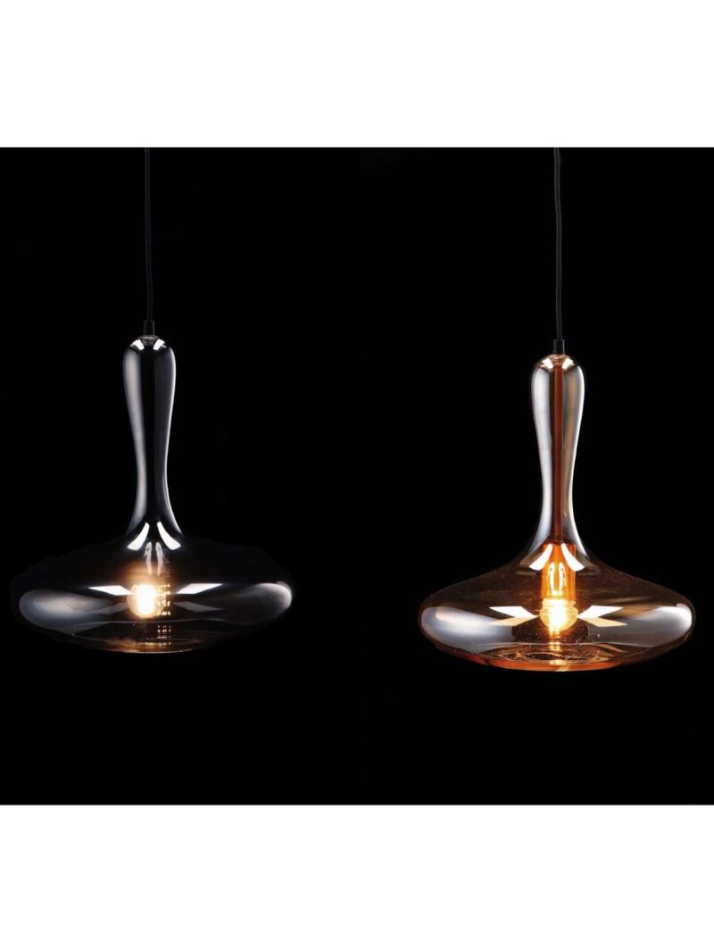 Lampada Da Soffitto Parker Vetro Fumé 33 Cm X 40 Cm