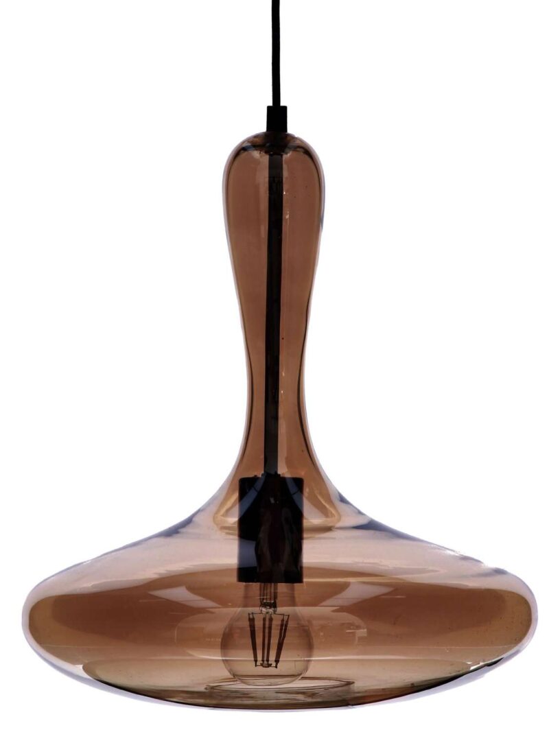 Lampada Da Soffitto Parker Vetro Fumé 33 Cm X 40 Cm