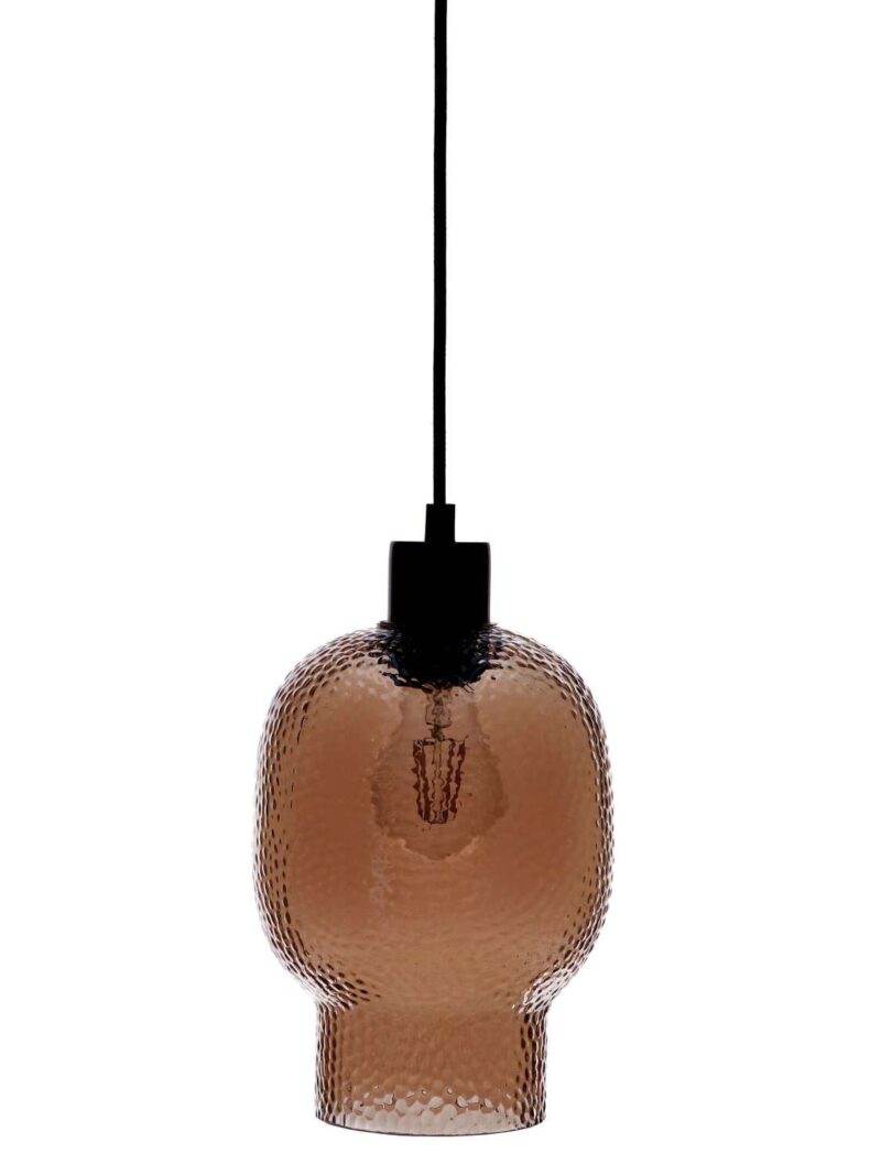 Lampada Da Soffitto Tasya Vetro Fumé 16 X 22 Cm