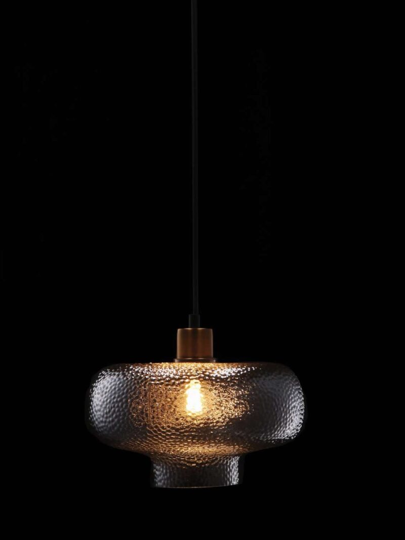 Lampada Da Soffitto Tasya Vetro Fumé 26 X 15 Cm