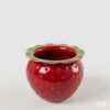 Vaso Fragola Design in Ceramica Rosso Brillante h12
