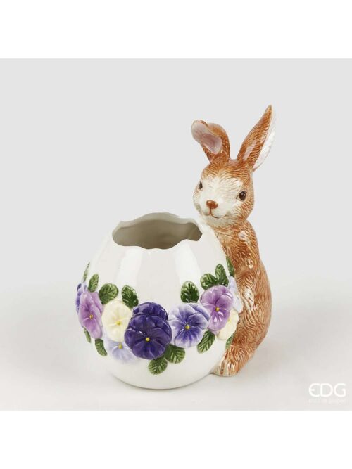 Vaso Uovo con Coniglio Decorazione Pasquale