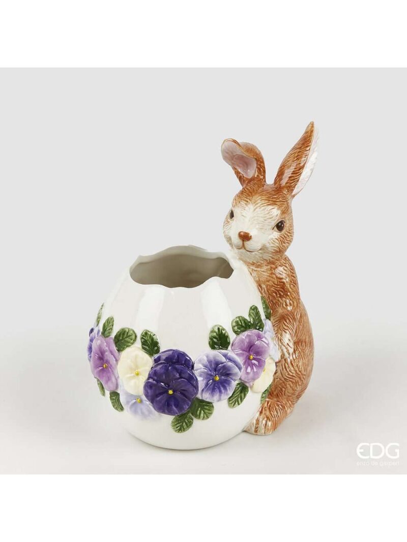 Vaso Uovo Con Coniglio Decorazione Pasquale