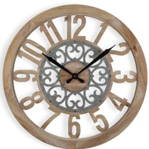 Orologio da Parete Decorativo Linton in Legno Marrone