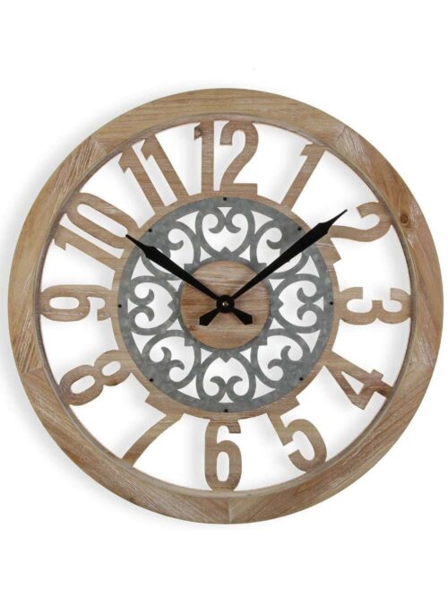 Orologio da Parete Decorativo Linton in Legno Marrone