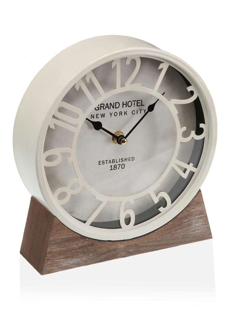 Orologio Da Tavolo Con Base In Legno