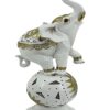 Decorazione Elefante Bianco con Decorazioni Oro