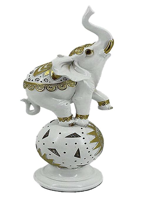 Decorazione Elefante Bianco con Decorazioni Oro