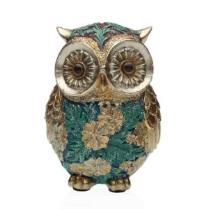Gufo Decorativo Verde/Oro 11 cm