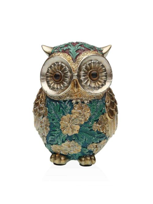 Gufo Decorativo Verde/Oro 11 cm