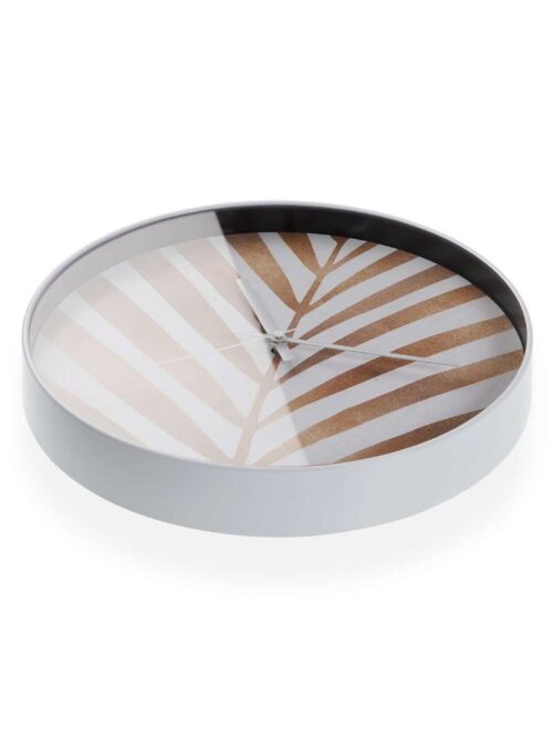 Orologio a Muro con Foglia Dorata Stampata