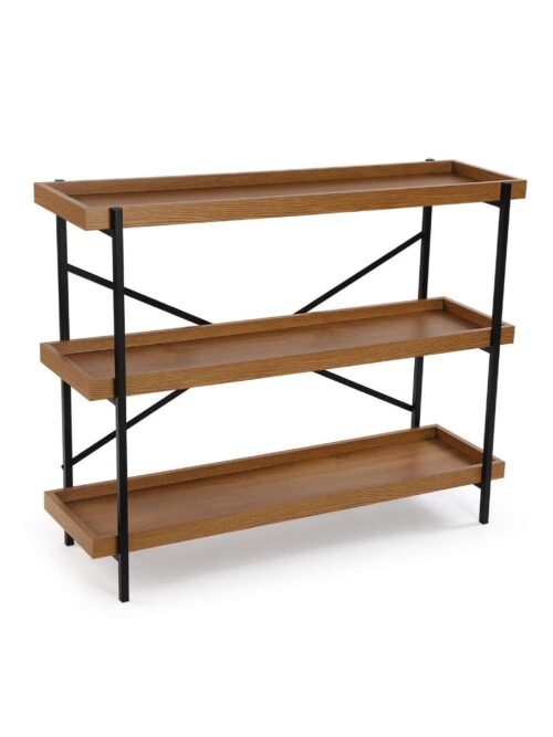Scaffale 3 Ripiani Renee Metallo e Legno