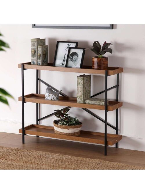 Scaffale 3 Ripiani Renee Metallo e Legno
