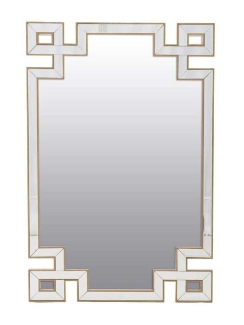 Specchio da Parete Moderno con Cornice in Legno Oro 120x80
