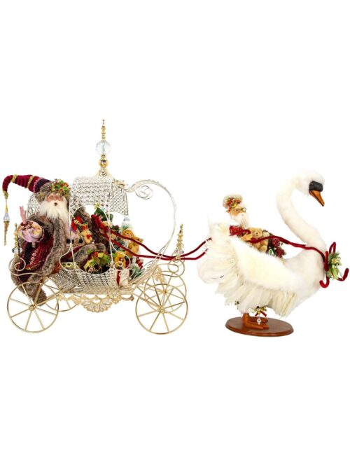 Fairytale Bear Santa with Swan and Carriage Mark Roberts
