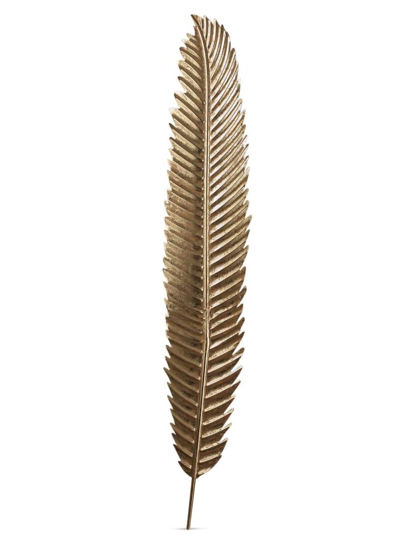 Foglia Decorativa In Ferro Oro 28 X 165 Cm