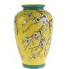 Vaso Sakura In Porcellana Dipinto A Mano Giallo