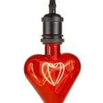 Lampadina LED a Cuore Rossa Effetto Vintage