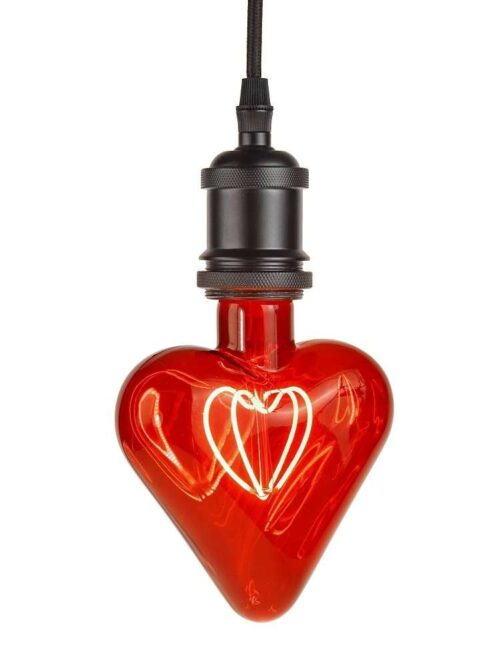 Lampadina LED a Cuore Rossa Effetto Vintage