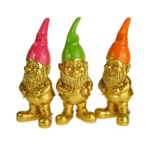 Set di Gnomi Dorati Arcobaleno Verde Arancio Rosa