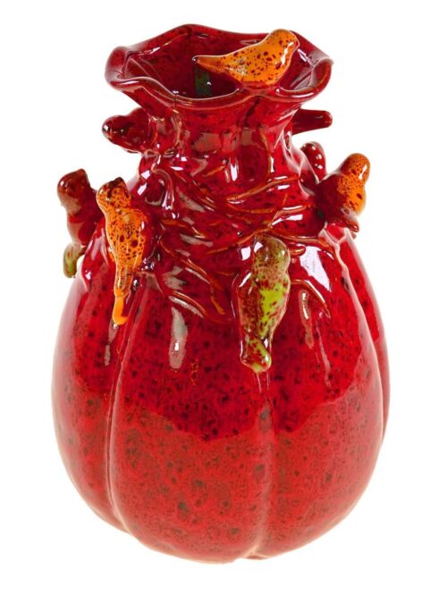 Vaso Birdy Rosso in Ceramica Design Moderno