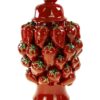 Vaso Fragola A Coperchio Stoneware Rosso