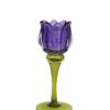 Candeliere Tulipano Vetro Viola h19 cm