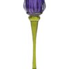 Candeliere Tulipano Vetro Viola h26 cm