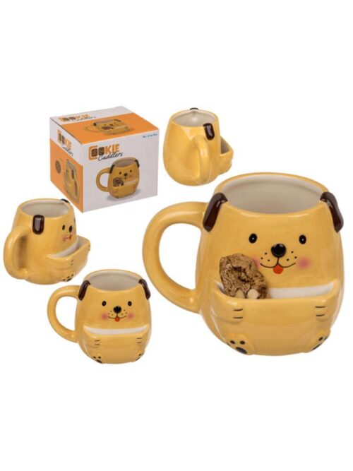 Tazza Cane in Ceramica con Portabiscotto