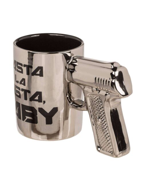 Tazza Argentata con Manico a Pistola Hasta La Vista Baby