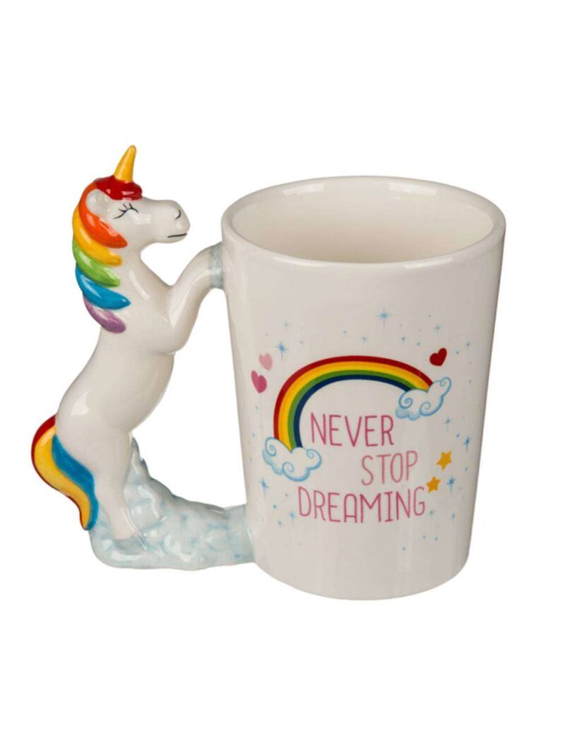 Tazza Con Manico A Forma Di Unicorno Never Stop Dreaming
