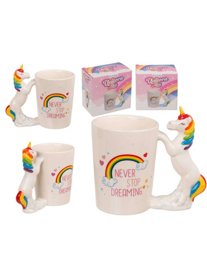 Tazza Con Manico A Forma Di Unicorno Never Stop Dreaming