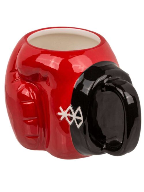Tazza in Ceramica a Forma di Guanto da Pugilato Rossa con Manico Nero