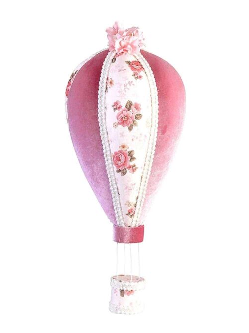 Mongolfiera Rosa Decorativa 36 cm Decorazione Pasquale