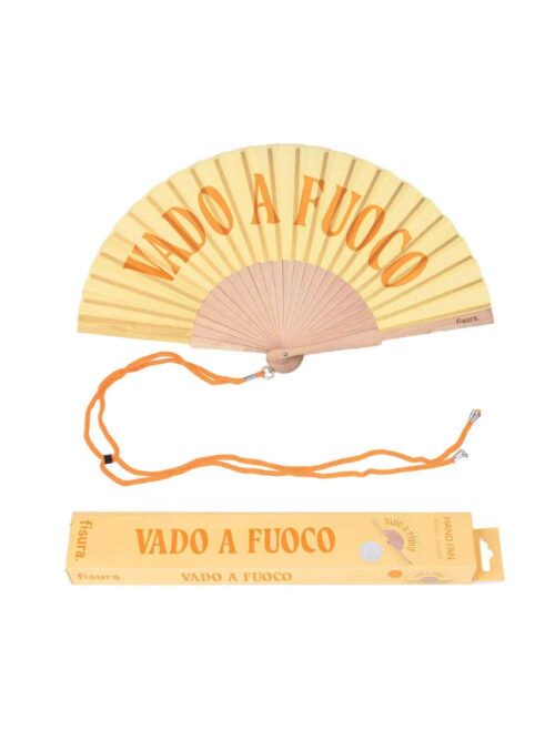 Ventaglio Vado a Fuoco Giallo Design Divertente e Sostenibile
