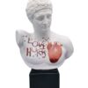 Busto Hermes con Tattoo Love Hurts H30 cm in Porcellana