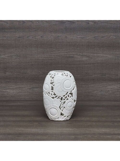 Vaso in Ceramica Bianco h33 cm Collezione Kyoto di Henriette