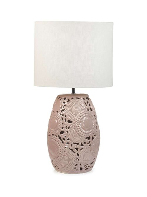 Lampada in Ceramica Rosa con Paralume Bianco h65 cm Collezione Kyoto di Henriette