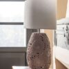 Lampada In Ceramica Rosa Con Paralume Bianco H65 Cm Collezione Kyoto Di Henriette