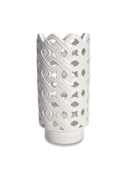 Vaso in Porcellana Bianca H31 Collezione Intrecci di Henriette