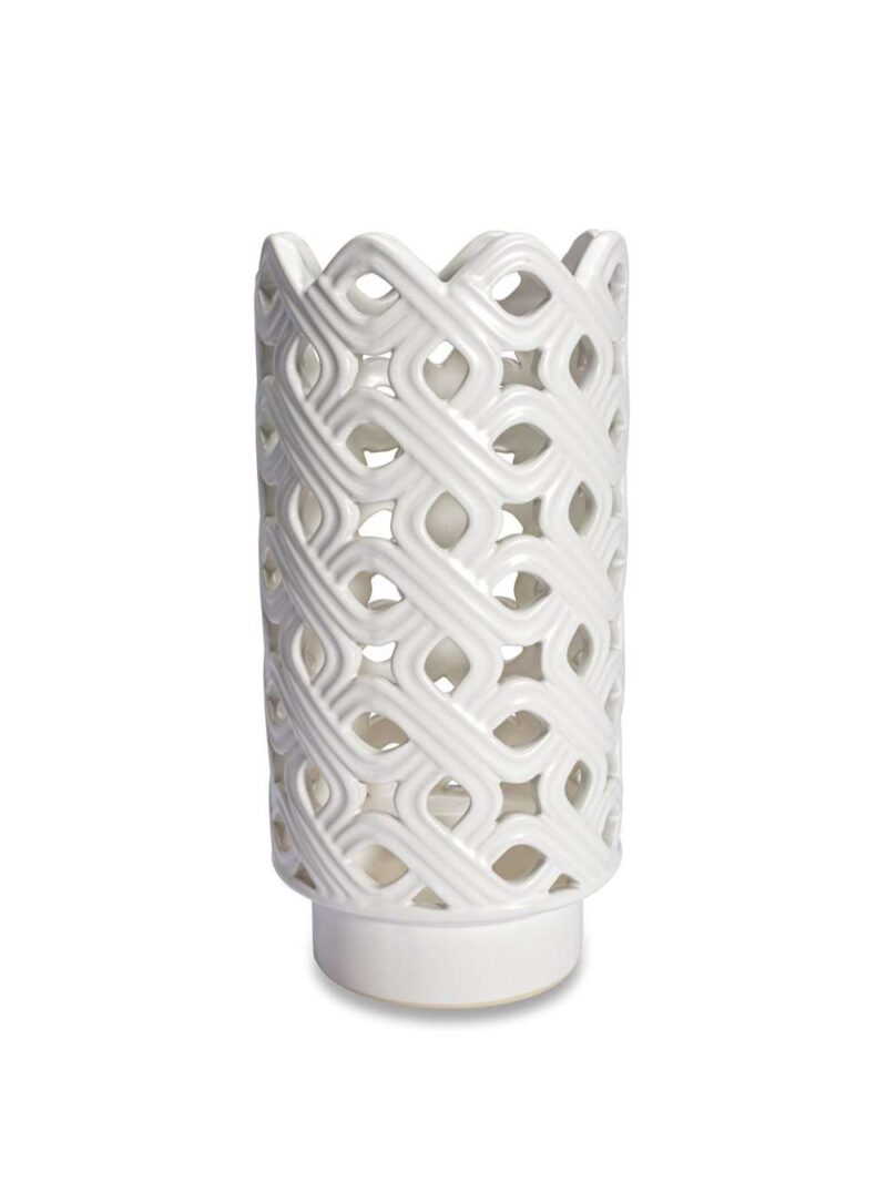 Vaso In Porcellana Bianca H31 Collezione Intrecci Di Henriette