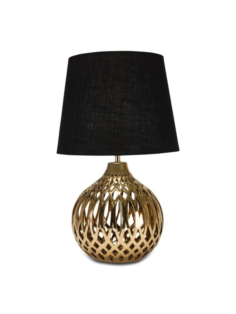 Lampada Da Tavolo Sferica Oro H54 Cm