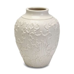 Vaso in Ceramica Bianco h28 cm Collezione Dentelle di Henriette