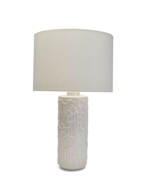 Lampada in Ceramica con Paralume Avorio h60 cm
